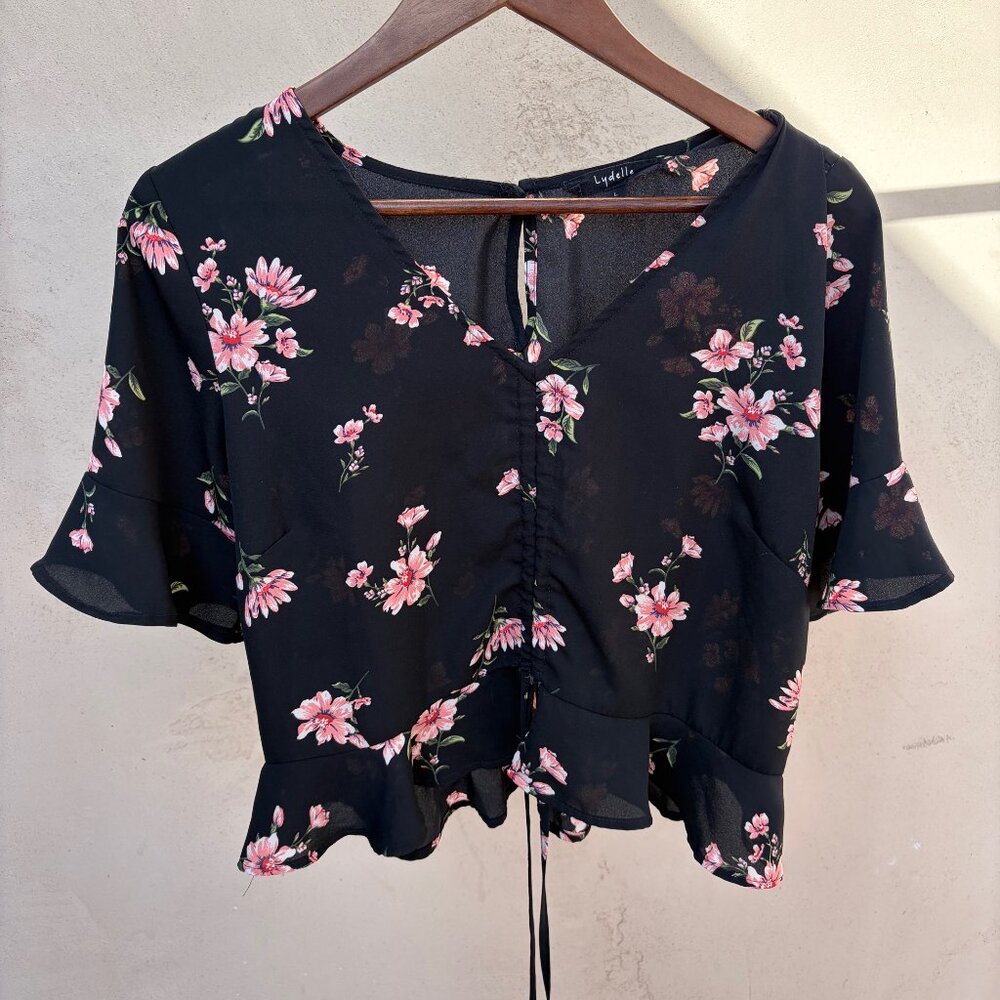 Lydelle Ruched Floral Top - Sz L